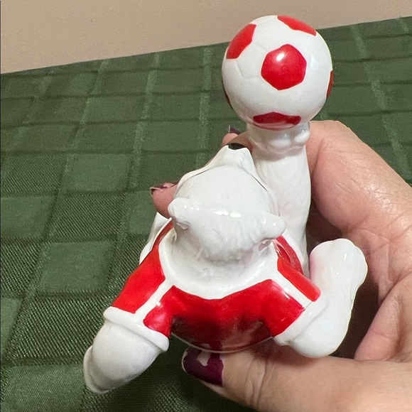 1995 Coca-Cola Polar Bear with Red Soccer Jersey 4.5 inches - Picture 7 of 8